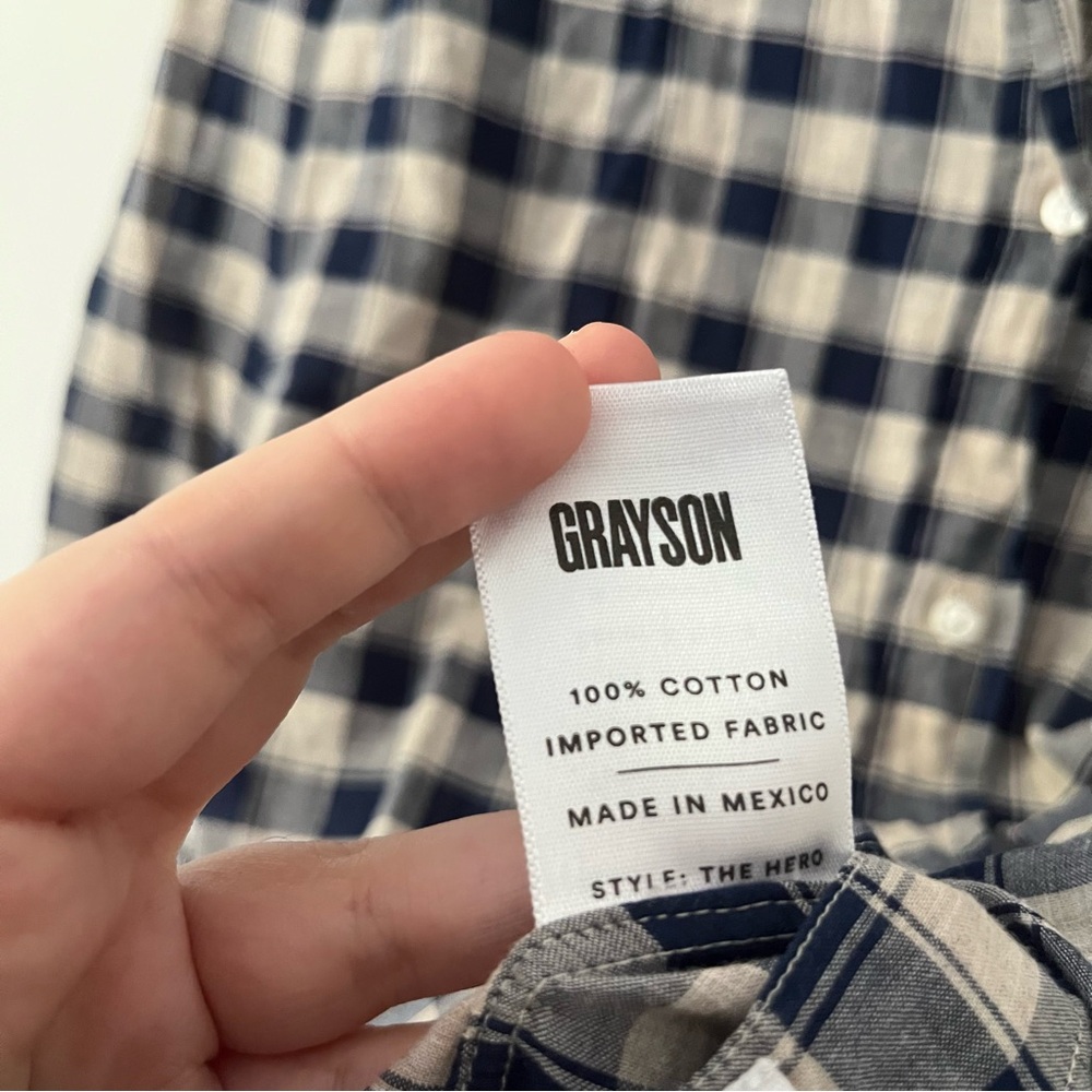 Grayson By Frank And Eileen The Hero Shirt Blue Plaid Button Up L/S XS 1 - Picture 5 of 7